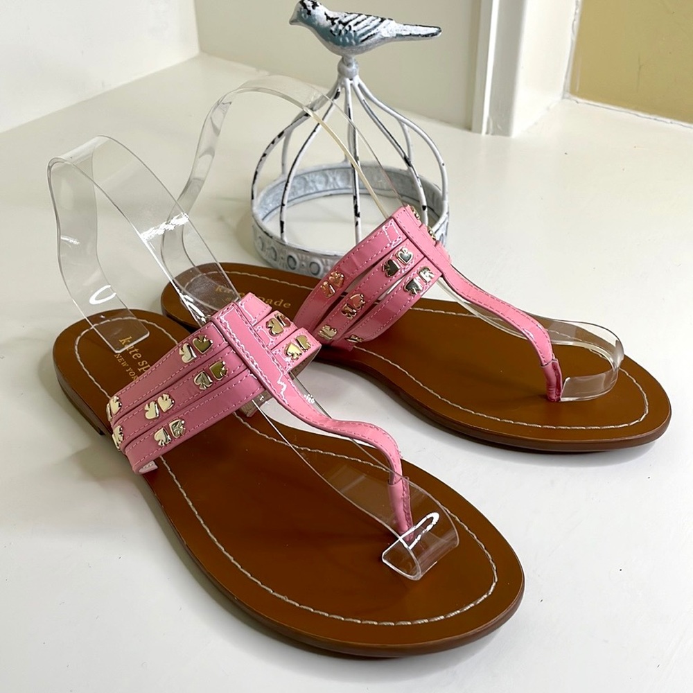 Kate Spade Patent Leather Flat Sandals Size 8.5 NWOT